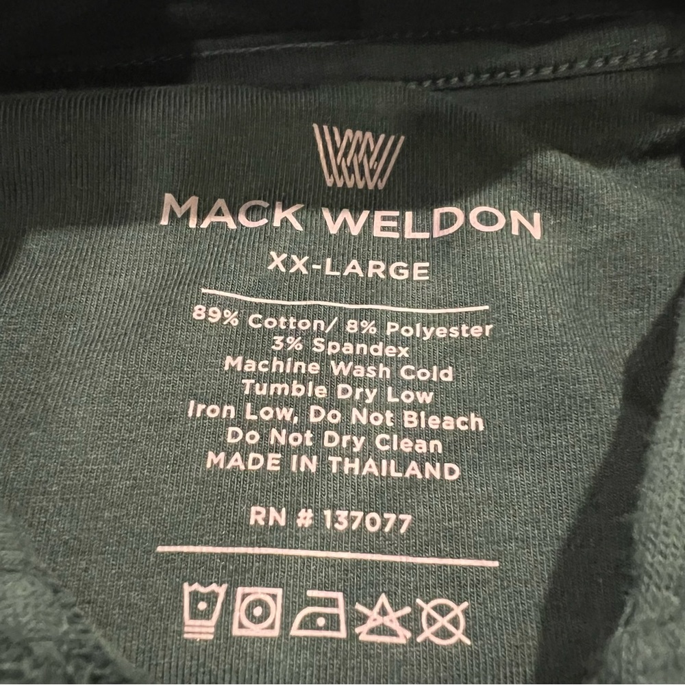 NEW Mack Weldon Men’s ACE Full-Zip Hooded Sweatshirt Midnight Pine XXL Green - Picture 11 of 15